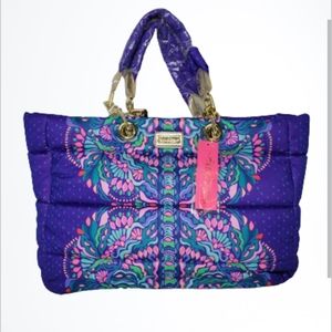 Lilly Pulitzer Baytown Puffer Tote Cabachon Purple NWT